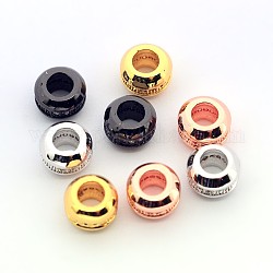 Messing-Mikro pflastern Zirkonia Rondell Perlen, Cadmiumfrei und Nickel frei und Bleifrei, Mischfarbe, 7x5 mm, Bohrung: 3 mm