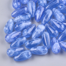 Perles acryliques, style de pierres fines imitation, larme, bleu royal, 23.5x11mm, Trou: 1.8mm
