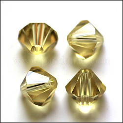 Имитация австрийских кристаллов, класс AAA, граненые, двухконусные, Темный хаки, 10x9~10 мм, отверстие : 0.9~1.6 мм