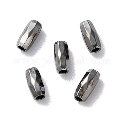 Brass Beads, Faceted, Rice, Gunmetal, 4.5x2mm, Hole: 1.2mm