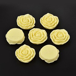 Resin Beads, Flower Rose, Green Yellow, 45x18mm, Hole: 1.5mm