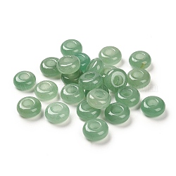 Natural Green Aventurine European Beads, Large Hole Beads, Rondelle, 10x4.5~5mm, Hole: 4~4.3mm
