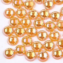 ABS Kunststoffimitation Perle Cabochons, ab Farbe plattiert, Halbrund, orange, 5x2.5 mm, 10000 Stück / Beutel