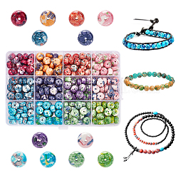 Arricraft 240 pièces 12 couleurs brins de perles de jade blanc océan synthétique, teinte, rondelle, couleur mixte, 10x5~6mm, Trou: 1.5mm, 20 pcs / couleur