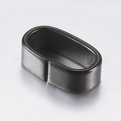 Encantos de la diapositiva de 304 acero inoxidable, oval, gunmetal, 16x9.5x4.5mm, agujero: 6x12.5 mm