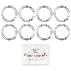 Beebeecraft Gestellplattierung Messing Biegeringe, offene Ringe springen, langlebig plattiert, runden Ring, 925 Sterling versilbert, 5x0.7 mm, 20 Gauge, Innendurchmesser: 3.5 mm, 300 Stück / Karton