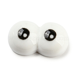 オペーク樹脂カボション  面白い目  ホワイト  12x20x6.5mm