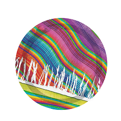 Plato de papel arcoiris, plato desechable a rayas, para platos de postre suministros para fiestas de cumpleaños, plano y redondo, colorido, 230x30mm, 16 unidades / bolsa