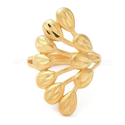 Verstellbare Ringe aus hellgoldenem Messing für Damen, Träne, Innendurchmesser: 19 mm