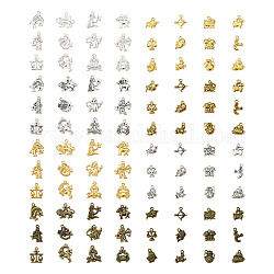 Pendentifs en alliage de bijoux pandahall, sans cadmium et sans plomb, 12 forme de constellations, couleur mixte, 8, affecte / boîte