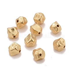 Brass Beads, Twist Nuggets, Cadmium Free & Nickel Free & Lead Free, Long-Lasting Plated, Real 18K Gold Plated, 7x6x6mm, Hole: 1mm