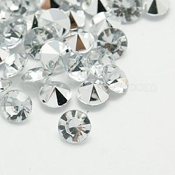 Cabuchones de diamante de imitación de acrílico de Taiwan imitación, señaló hacia atrás y facetas, diamante, Claro, 7x5mm