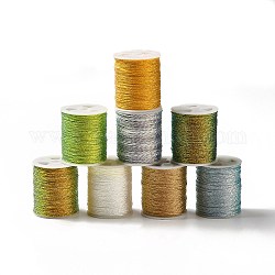 8 rouleau de fil à coudre en polyester, Cordon en polyester 6 pli pour la fabrication de bijoux, couleur mixte, 0.4mm, environ 27.34 yards (25 m)/rouleau