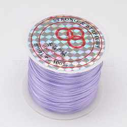 Flat Elastic Crystal String, Elastic Beading Thread, for Stretch Bracelet Making, Medium Purple, 0.8mm, about 54.68 Yards(50m)/Roll