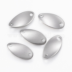 304 Stainless Steel Links connectors, Twisted Oval, Stainless Steel Color, 17x8.5x1mm, Hole: 1.5mm