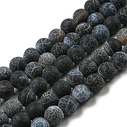 Filo di perline agata stagionato, grado a, tinto, tondo, nero, 6mm, Foro: 1 mm, circa 65pcs/filo, 13.66 pollice