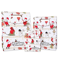 Paper Bags, Gift Bags, Shopping Bags, For Christmas Party Bags, Rectangle, Christmas Themed Pattern, 240x100x320mm