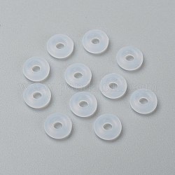 Gummi-O-Ringe, Donut Abstandsperlen, passen europäische Clip-Stopperperlen, weiß, 2 mm