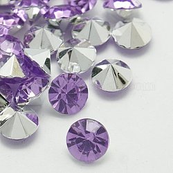 Imitación Taiwan acrílico Diamante de imitación señaló espalda cabochons, facetados, diamante, medio de la orquídea, 5.5x4mm