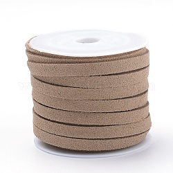 Faux Suede Cord, Faux Suede Lace, Tan, 4x1.5mm, about 5.46 yards(5m)/roll, 25rolls/bag