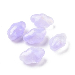 Perles acryliques opaques, perles de paillettes, nuage, lilas, 16.5x26x13mm, Trou: 2mm, environ 150 pcs/500 g