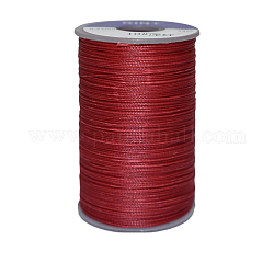 Cordón de poliéster encerado, 3 capa, de color rojo oscuro, 0.45mm, alrededor de 59.05 yarda (54 m) / rollo