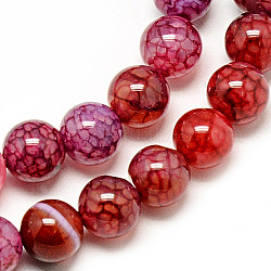 Natur Drachen Venen Achat Perlen Stränge, gefärbt, Runde, Purpur, 8 mm, Bohrung: 1 mm, ca. 48 Stk. / Strang, 14.96 Zoll