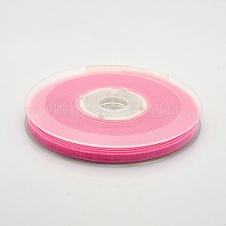 Polyester Samtband für Geschenkverpackung und Festivaldekoration, neon rosa , 1/4 Zoll (7 mm), etwa 70 yards / Rolle (64 m / Rolle)