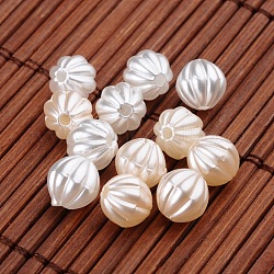 Abalorios de acrílico de la perla de imitación reronda, abalorios corrugados, color mezclado, 8mm, agujero: 2 mm, aproximamente 2443 unidades / 500 g