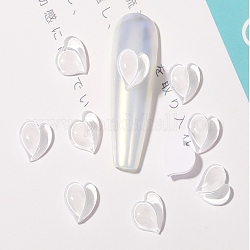 Nail art accessori decorativi, resina, cuore, bianco, 8x8mm