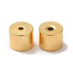 Abalorios de cobre amarillo columna, Plateado de larga duración, chapado en rack, real 18k chapado en oro, 5x4mm, agujero: 0.5 mm