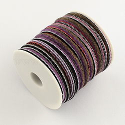 Ethnic Cord Cloth Cord, Colorful, 6~7mm, about 8.74 yards(8m)/roll