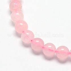 Natural  Rose Quartz Beads Strands, Round, 10mm, Hole: 1mm, about 37pcs/strand, 15.5 inch