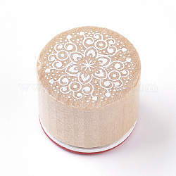 Floral Pattern Wooden Rubber Stamp, for Scrapbooking, BurlyWood, 24x29mm