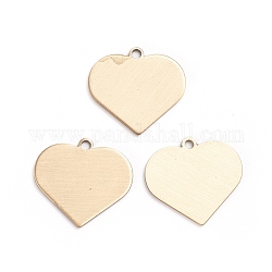 Brass Pendants, Stamping Blank Tag, Long-Lasting Plated, Heart, Brushed Antique Bronze, 18x20x1mm, Hole: 1.6mm