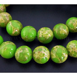 Synthetic Regalite/Imperial Jasper/Sea Sediment Jasper Beads Strands, Dyed, Round, Lawn Green, 8mm, Hole: 1mm, about 48pcs/strand, 15.5 inch