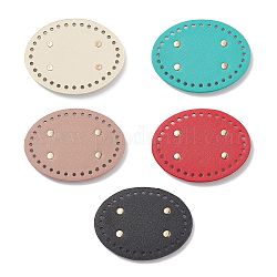 Pandahall Elite 5pcs 5 Farben PU-Leder ovaler Taschenboden, zum Stricken von Taschen, Frauen Taschen handgefertigte Accessoires, Mischfarbe, 12.5x9.5x1.1 cm, Bohrung: 5 mm, 1 Stück / Farbe