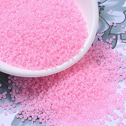 Miyuki runde Rocailles Perlen, japanische Saatperlen, 11/0, (rr518) Zuckerwatte rosa gefüttert, 2x1.3 mm, Bohrung: 0.8 mm, ca. 1111 Stk. / 10 g