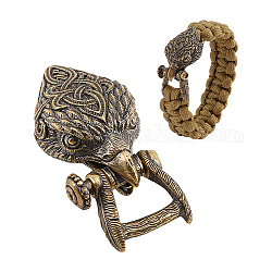 Perles edc en laiton, perles de chaîne de parachute, breloques en métal pour bracelet porte-clés lanière couteau, aigle, bronze antique, 45x22x14.5mm