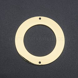 201 Verbindungsstecker aus Edelstahl, Laserschnitt, Ring, golden, 35x1 mm, Bohrung: 1.4 mm