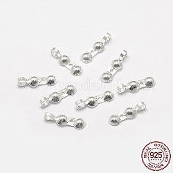925 Sterling Silver Bead Tips, Silver, 12x3.5mm, Hole: 2mm