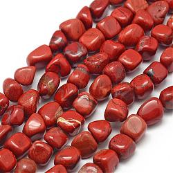 Natural Brecciated Jasper Beads Strands, Nuggets, 7~9x7~9x3~8mm, Hole: 1mm, about 42~47pcs/strand, 15.7 inch(40cm)