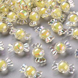Perline acrilico trasparente, perline in perline, ab colore, caramella, giallo, 9x17x8.5mm, Foro: 2 mm, circa 960pcs/500g