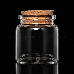 Glass Jar Glass Bottle for Bead Containers, with Cork Stopper, Wishing Bottle, Clear, 58x47mm, Bottleneck: 36mm in diameter, Capacity: 23ml(0.77 fl. oz)