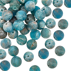 Brins de perles d'apatite naturelle olycraft 1 brin, ronde, mat, 7.5~8mm, Trou: 1mm, Environ 47 pcs/chapelet, 14.9''~15.3