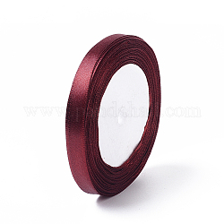 Ruban de satin rouge foncé de 3/8 pouce (10 mm) pour la décoration de fête de bricolage, 25yards / roll (22.86m / roll)