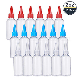 Benecreat Plastikleimflaschen, Mischfarbe, 12.4x3.5 cm, Kapazität: 60 ml, 6 Stk. je Farbe, 18 Stück / Set