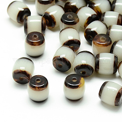 Abalorios de resina, Imitación de bodhi, columna, coco marrón, 9~10x9.5~10mm, agujero: 2 mm