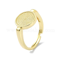 Latón anillos ajustables, anillos de sello redondos planos, real 18k chapado en oro, diámetro interior: 18 mm