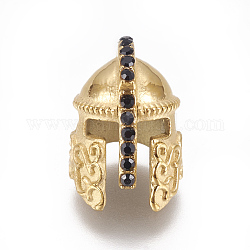 Perles de strass en 304 acier inoxydable, casque de gladiateur, or, 15x10x12mm, Trou: 2.2mm